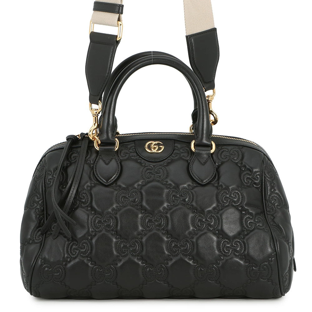 Gucci GG Matelasse Leather 2way Shoulder Bag Black